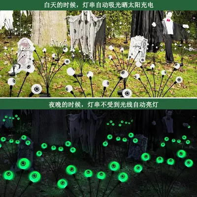 Solar LED Garden Ground Light, Waterproof, Halloween Eyeball Design