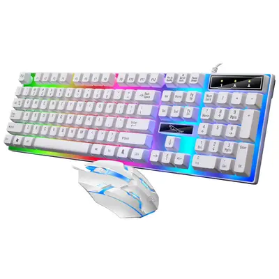Kaynak üretici Chasing Light Leopard G21B kablolu klavye ve fare seti usb ışıklı mekanik klavye ve fare seti sınır ötesi