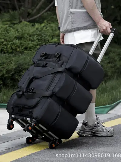 Trolley Travel Bag with 360° Wheels, Foldable, Large Capacity Luggage Bag - 6