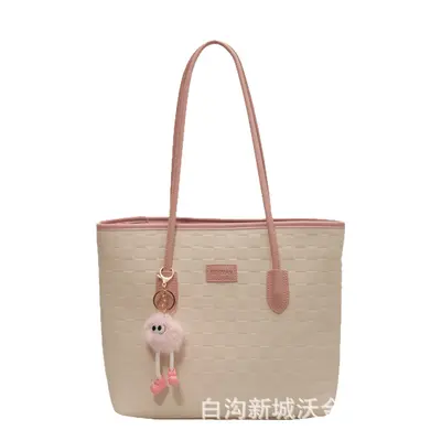 Women's Plaid Tote Bag, Large Capacity Single-Shoulder Handbag - 5