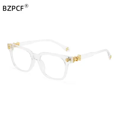 Square Frame Blue Light Blocking Glasses, Plain Lens, Unisex Classic Style - 9