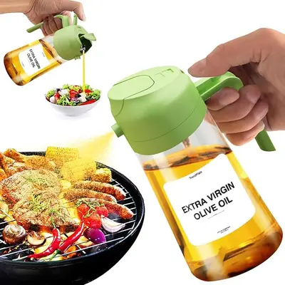 Plastik Püskürtmeli Yağ Şişesi Döküntülü 500ML Yağ Kapı Yağ Püskürtme Şişesi Cam Ev Mutfak Hava Fritöz Yağ Püskürtme Şişesi - 4