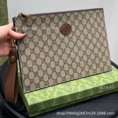 Men's Clutch Bag, Large Capacity, Underarm Style, Classic Design - 8