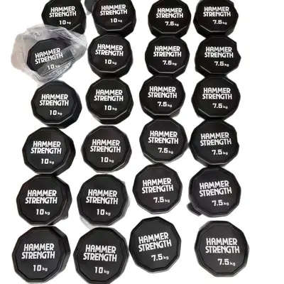 Kaynak Fabrika Kauçuk Kaplı Dumbbell Katı Dök Demir Ticari Fitness Salonu Güç Dumbbell Seti On Köşeli Dumbbell - 6