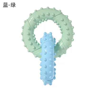 TPR Chew Toy for Dogs, Double Ring Self-Play Dog Toy Set - 11
