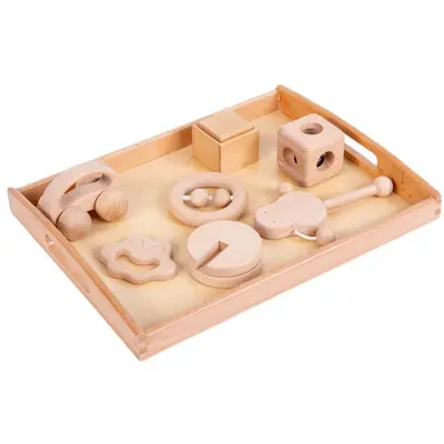 Wholesale Montessori Montessori teaching aids wooden tray kindergarten daily life organization tray early education educational toys - 5