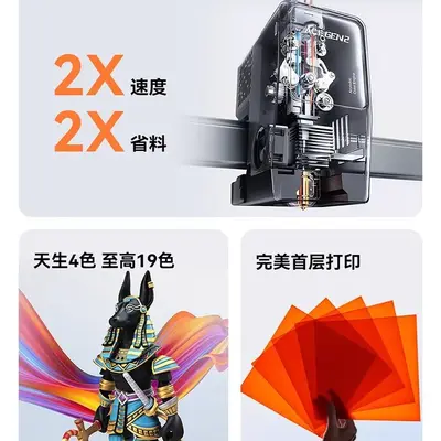 Zongwei Lifang KX Çok Renkli 3D Yazıcı Kobra X Doğuştan Dört Renkli FDM Yüksek Hızlı Masaüstü Sınıfı