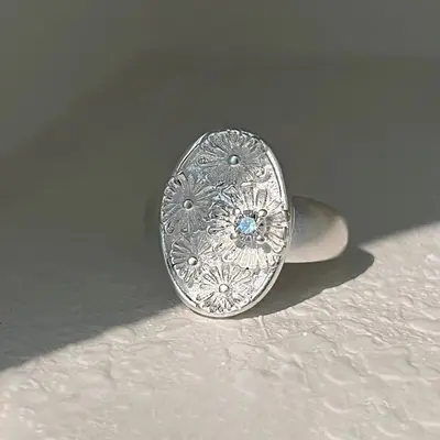 925 gümüş yüzük, kadın, minimalist, Instagram tarzı, taş detay - 12