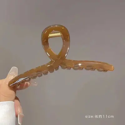 Gelees transparente koreanische Retro-Große einfache Kreuzklipp-Haarspange hinten Haarklammer Hai-Klipp-Haarspange DIY-Basis - 13