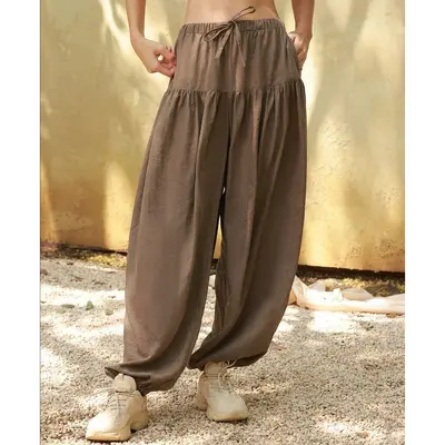 2026 New Yoga Sports Lantern Pants Women's Loose Relaxed Fit Tapered Ankle Wide-Leg Pants Zen Meditation Flow Yoga Wear