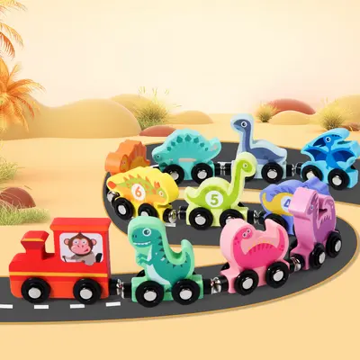Wooden Dinosaur Train, Magnetic Number Building Blocks