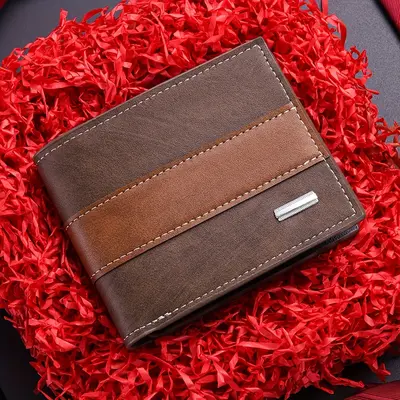 Personalized Retro Men's Coin Purse Wallet, Short Style, Large Capacity - 8