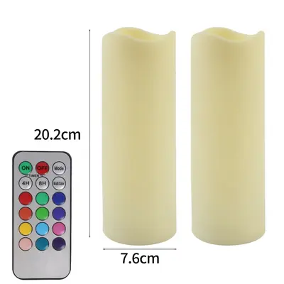 LED-Kerzenlampe in Zylinderform, 20 cm, mit Fernbedienung, aus Kunststoff - 6