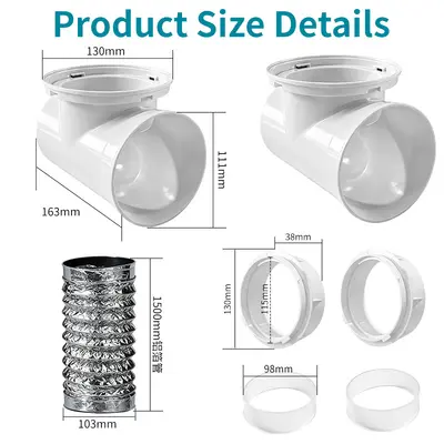 90-Degree Dryer Vent Duct Connector with Detachable Outdoor Cover - 7