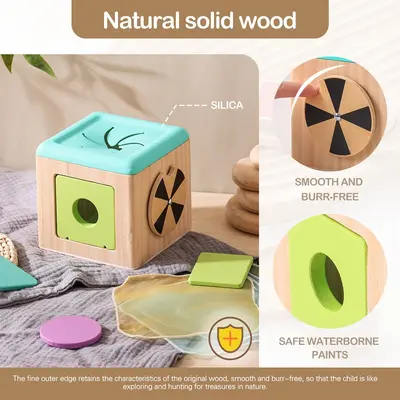 Amazon Montessori Early Learning Toys Baby Wooden Texture Box Puzzle Production Children's Intelligence Development Building Blocks Box