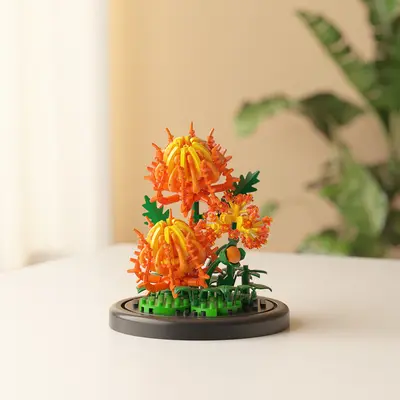 Artificial Everlasting Lily and Rose Building Block Ornament, Valentine's Gift - 7