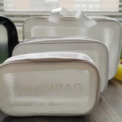 Große transparente wasserdichte PVC-Make-up-Tasche - 9