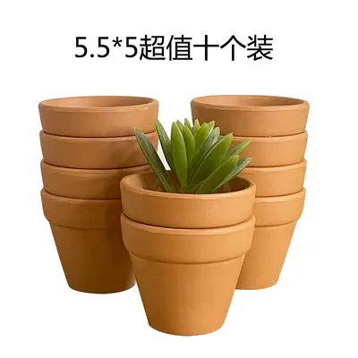 Red Terracotta Pot, Low-Temperature Fired, Breathable Ceramic Succulent Planter - 10