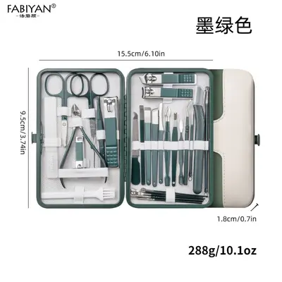 美甲美容28件套不锈钢指甲钳修甲指甲刀修脚挖耳勺修甲工具套装 - 7