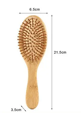 Bambu ve ahşap küçük tarak saç bakım mini hava yastıklı tarak yüksek kaliteli taşınabilir kompakt zararsız saç masaj tarağı - 12
