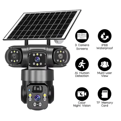 QL19 360-Degree Panoramic Wireless Camera, Solar-Powered, WiFi/4G