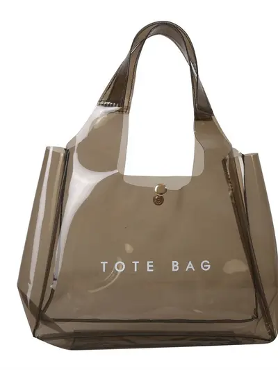 Transparent PVC Women's Shoulder Bag, Elegant Modern Design