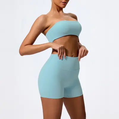 High-Waist Hip Lifting Yoga Leggings and Bra Top Set