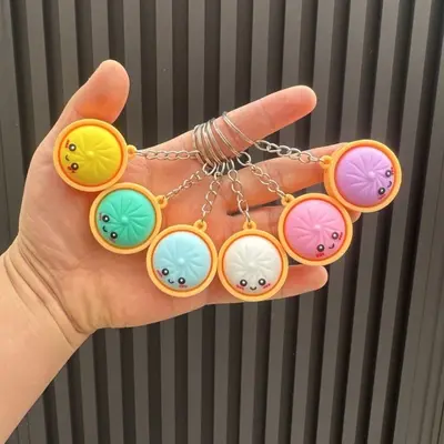 Simulation Steamed Bun Keychain, Cute Bag Charm - 11