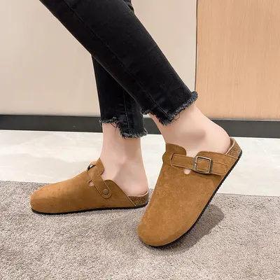Women's Couple Cork Slippers, Plus Size, Casual Half-Slippers - 13