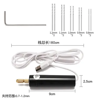 Kristal tutkal diy sondaj matkap elektrikli USB küçük elektrikli matkap inci el yapımı sondaj matkap boynuz çivi ile - 11