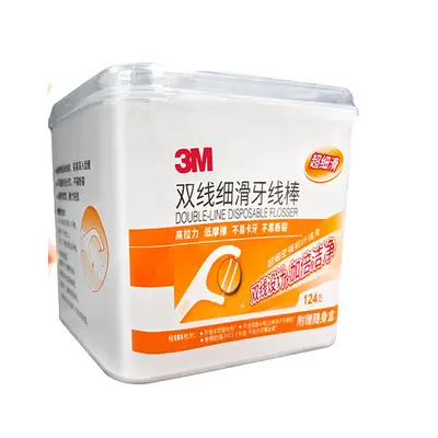 3M ultra thin dental floss sticks, mint, 150 pieces - 2