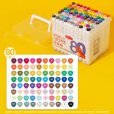 Nuoya Doppelkopf-Marker, 80 Farben, waschbar - 11