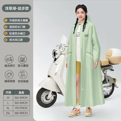 Damen Regenponcho, lang Ganzkörper, für Elektroroller - 12