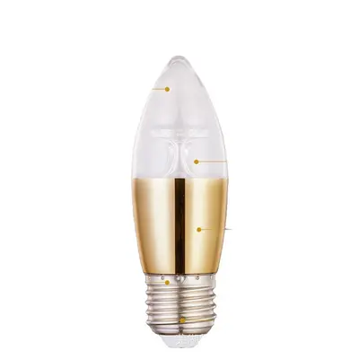 E14 LED Mum Ampul, Üç Renk Kristal Avize, E27 Duy Uyumlu