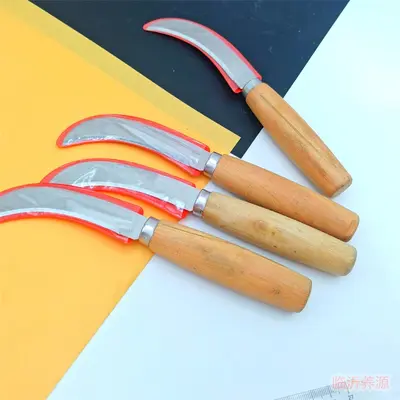 Curved Banana Knife with Wooden Handle