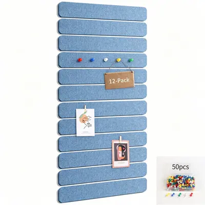 12-Piece Felt Board Set with Wall-Mounted Sticky Notes - 8
