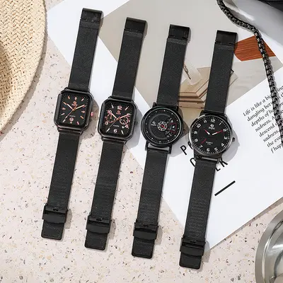 Douyin and Kuaishou Same Model Ultra-Thin Watch for High School Boys Men's Middle School Student Trendy Junior High Pointer Watch New Concept Men's Watch