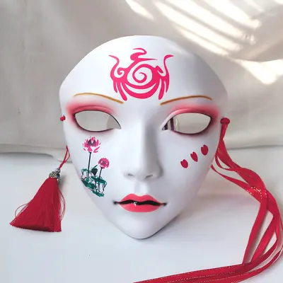 Vollgesichts-Partymaske im chinesischen Stil, handbemalt, für Erwachsene