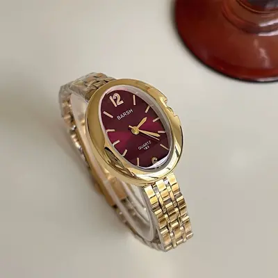 Women's quartz watch, pigeon egg shape, gold-tone - 9