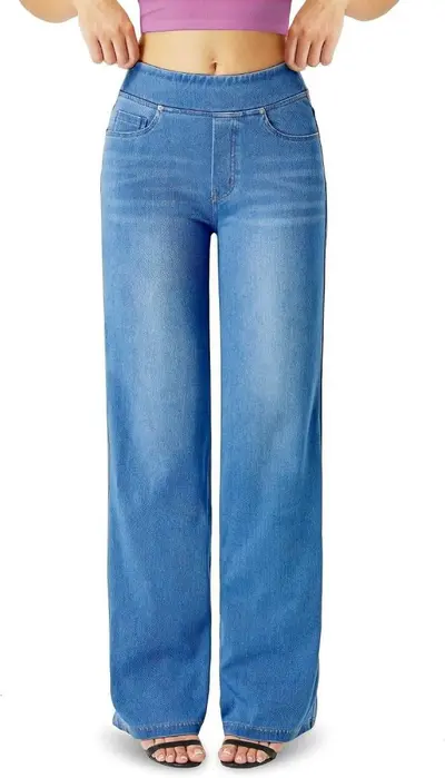Women's Wide-Leg Jeans, Washed, Comfortable, Spring and Autumn - 7