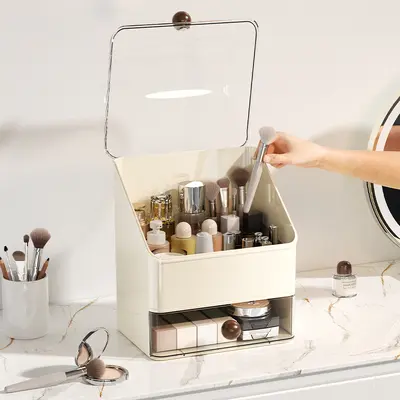Schminktisch-Kosmetik- und Lippenstift-Organizer mit Schublade staubdicht