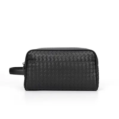 Men's Clutch, Handwoven Toiletry Bag, Double-Layer with Zipper - 6