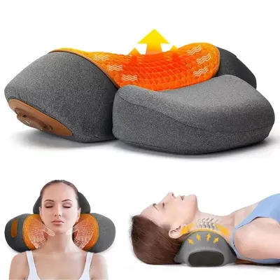 Cervical pillow with heating and massage function
