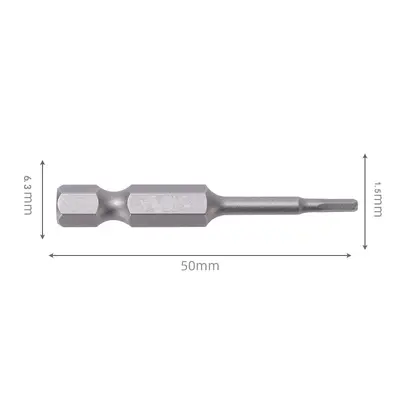 50 mm S2 H5 Hex Screwdriver Bit for Pneumatic and Electric Drills - 7