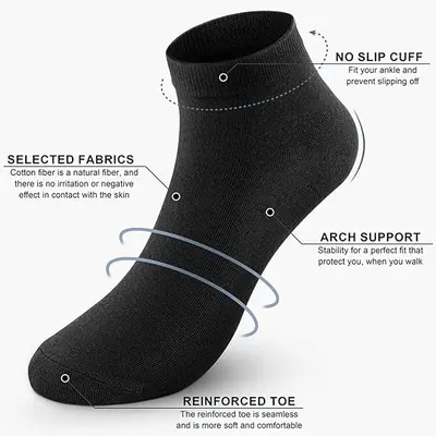 Men's Thin Antibacterial Deodorant Ankle Socks - 5