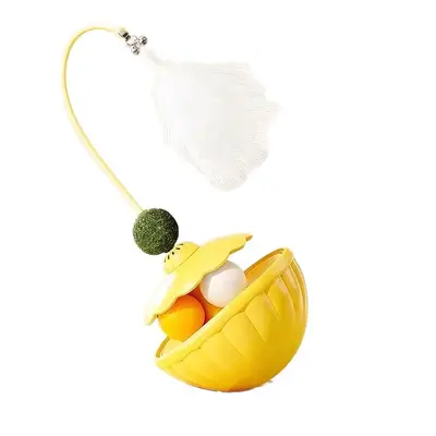 Cat Teaser Wand and Catnip Ball Cat Toy with Feather, Turntable, for Kittens - 6