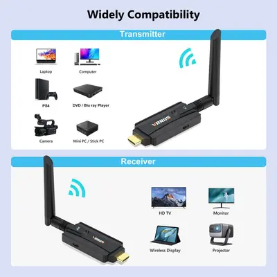HDMI Wireless Extender hochauflösende Videoübertragung 200m drahtlose Übertragung 1-zu-mehrere Bildschirmsynchronisation Wireless Display