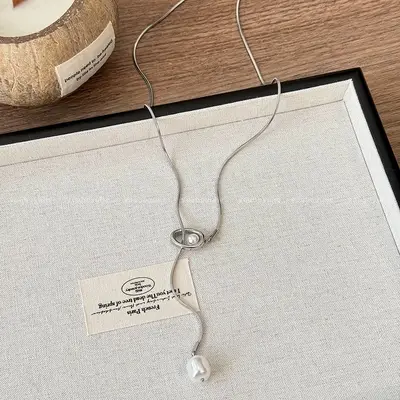 Perlenhänger lange Pullover-Kette, farbecht hochwertig