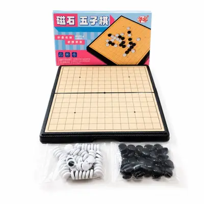 Small magnetic chess set for kids, 5 games in one magnetic travel board game - 10