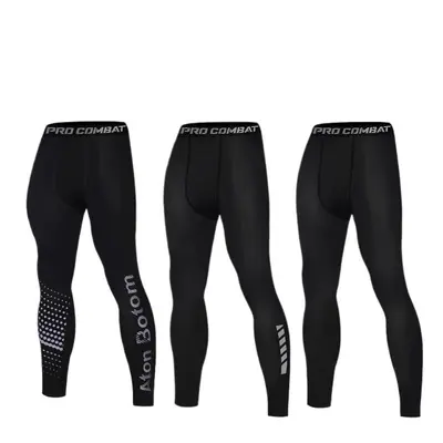 Men's 3/4 Length Basketball Compression Pants, Ice Silk Breathable, Quick-Dry - 5